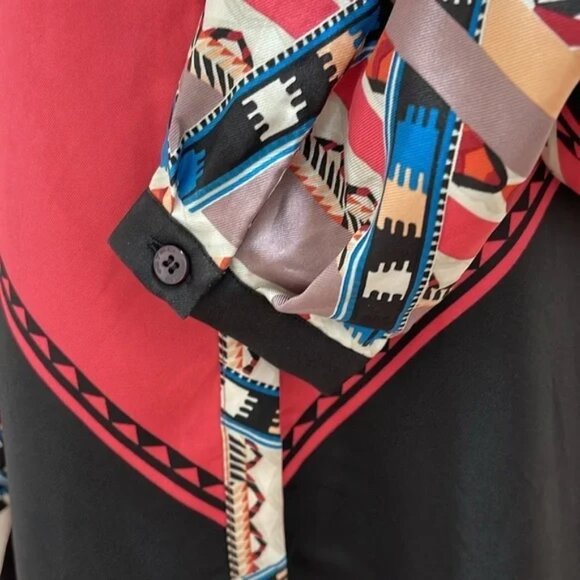 Aztec and Paisley print Silk Blouse - Picture 3 of 4